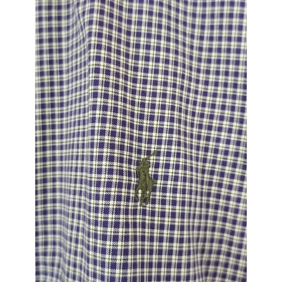 Ralph Lauren Classic Fit Long Sleeve Shirt Mens XXL Purple Green Pony Check - Picture 9 of 11